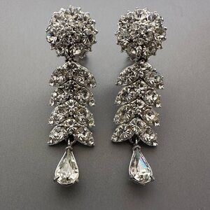Albert Weiss Silver Crystal Drop Earrings